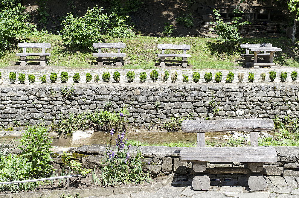 Similar – Leerer, geschlossener Biergarten mit schöner Aussicht und Baum.