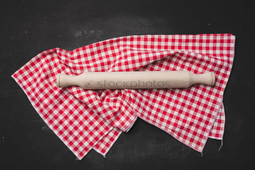 Similar – Vintage curtain for bus, red and white chequered with ruffle tape