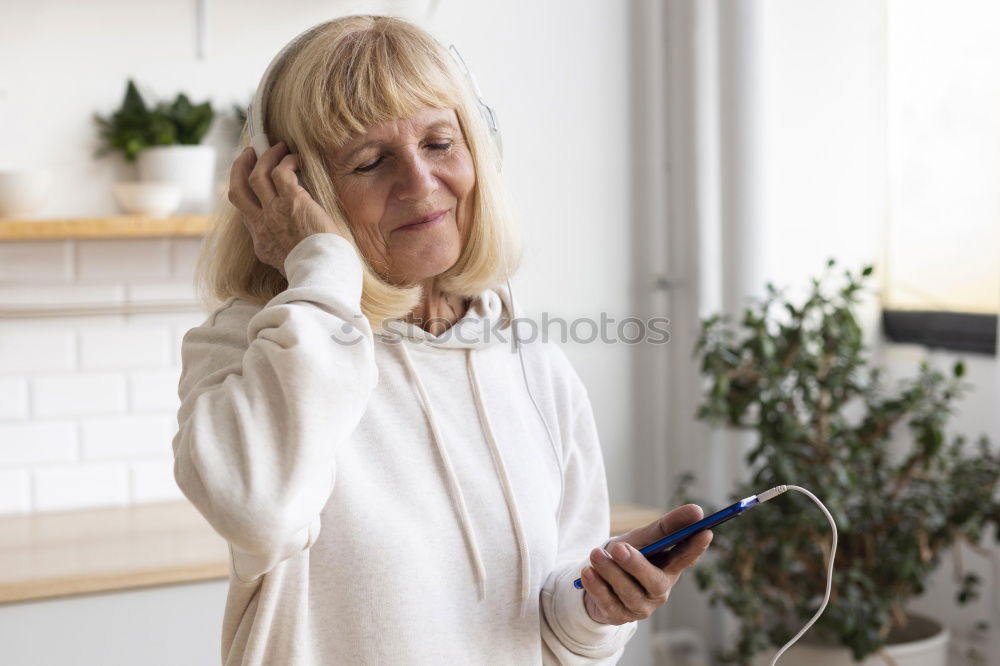 Similar – Image, Stock Photo Portrait of woman knitting a wool sweater