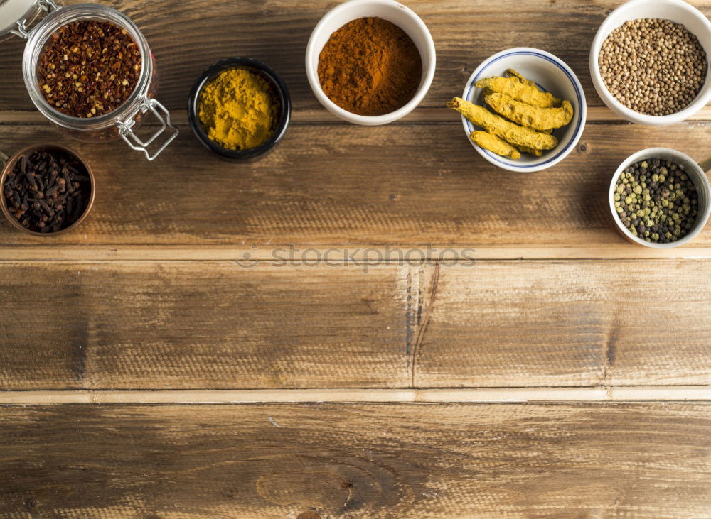 Similar – Spices and oil on table