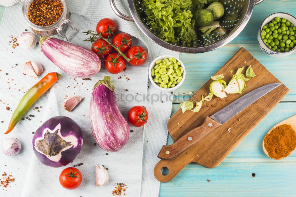 Similar – Image, Stock Photo Various traditional asian ingredients for tasty vegetarian cooking : mushrooms , vegetables and spices, top view, flat lay. Chinese or Thai cuisine. Vegan food. Healthy nutrition concept.