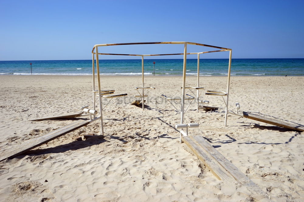 Lifeguard station on sunny beach