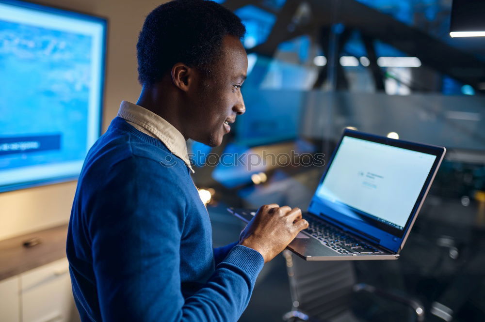Similar – Image, Stock Photo Young businessman using laptop