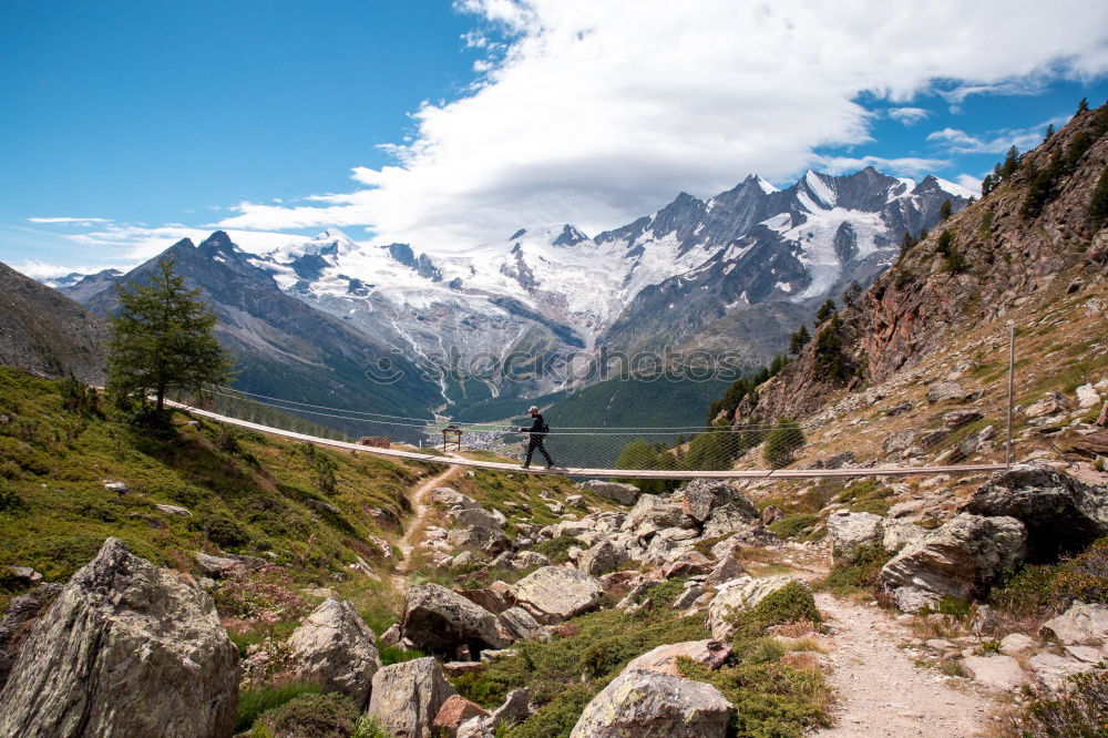 Similar – Wunderschöne Berglandschaft mit Bach bei den Alpen, Schweiz im Sommer bei blauem Himmel