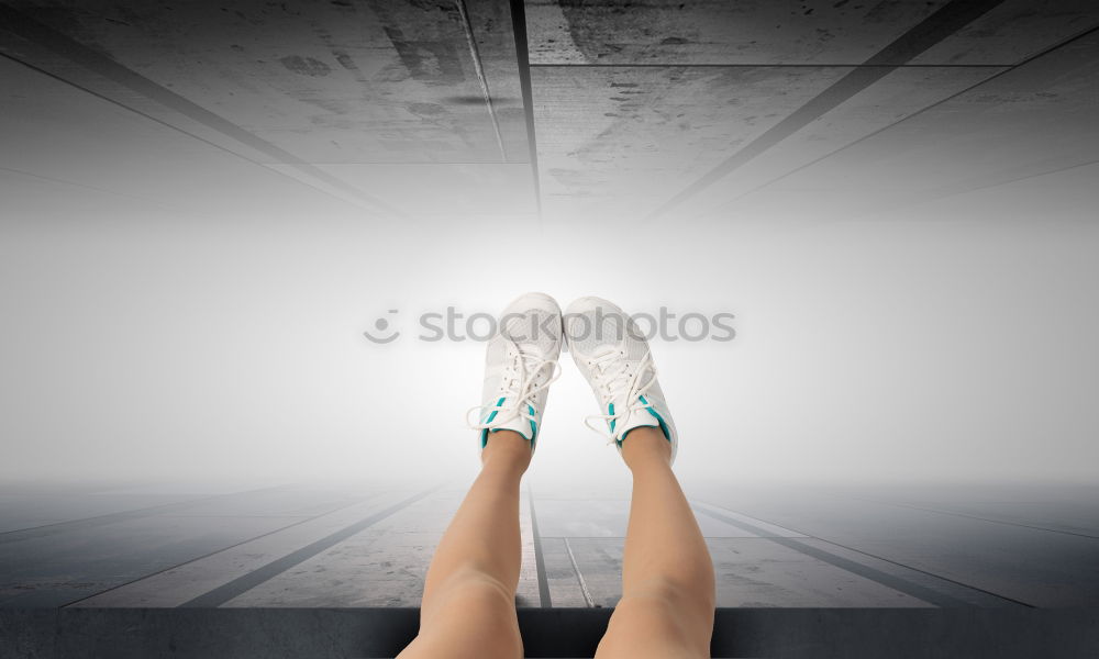 Similar – Woman legs making a shadow on the floor