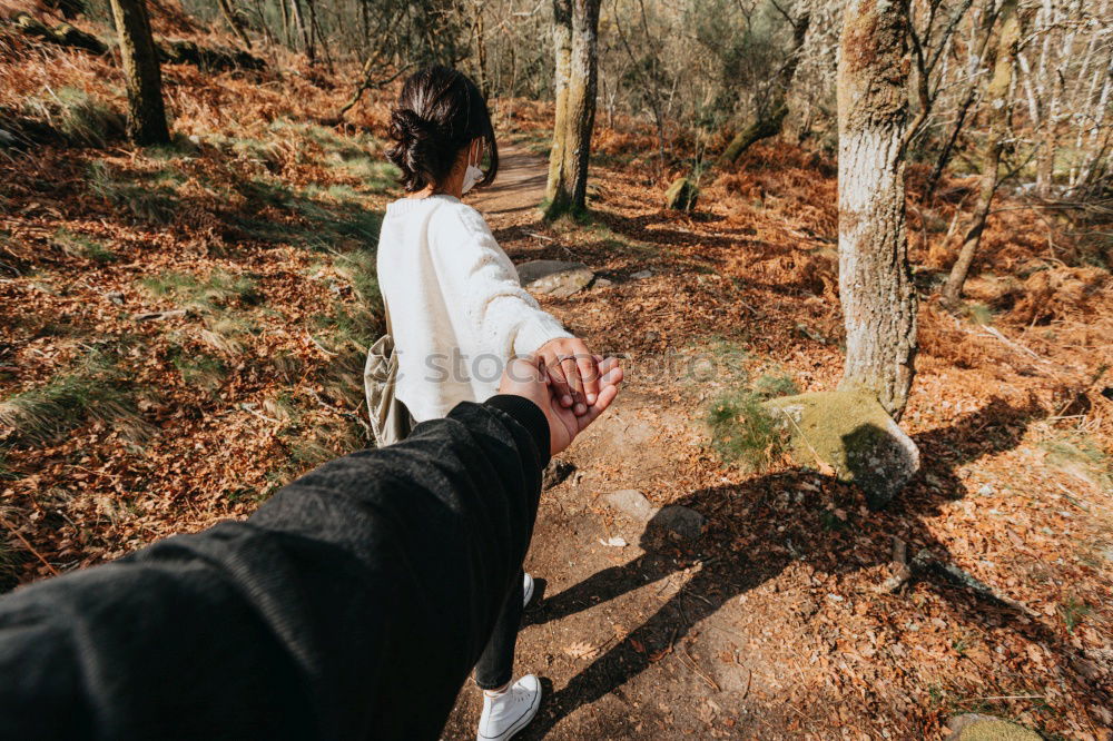 Similar – Image, Stock Photo Couple embracing on evening street