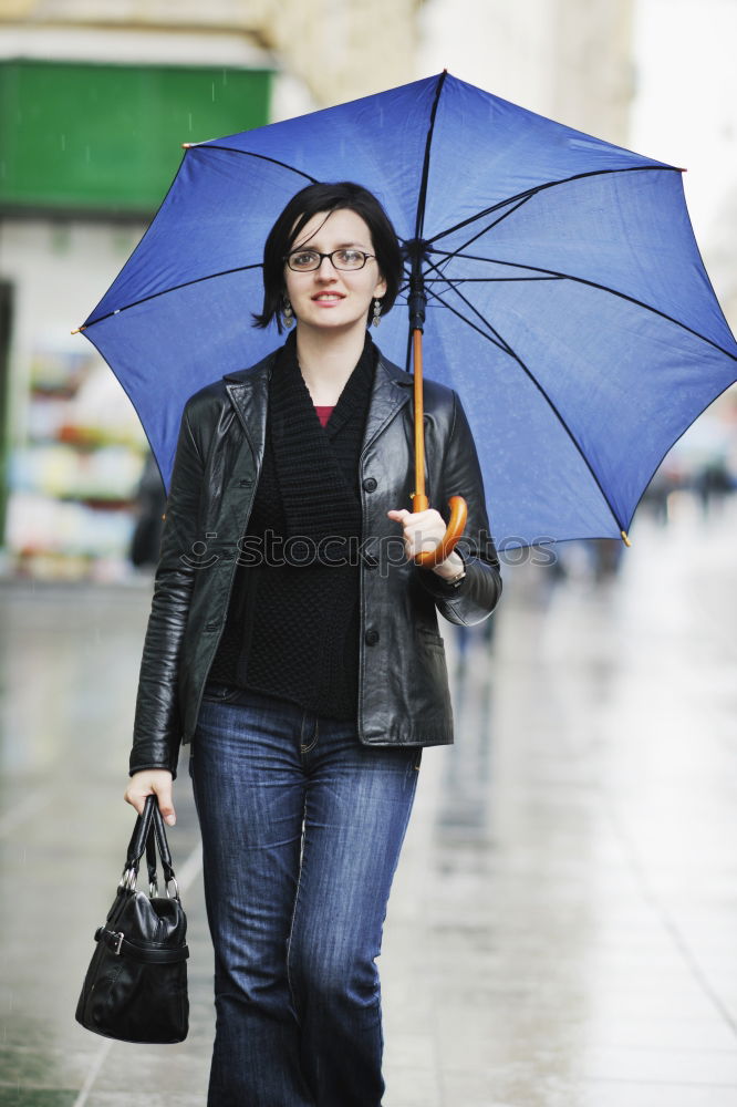 Similar – Image, Stock Photo Attractive woman in jeans and an overcoat