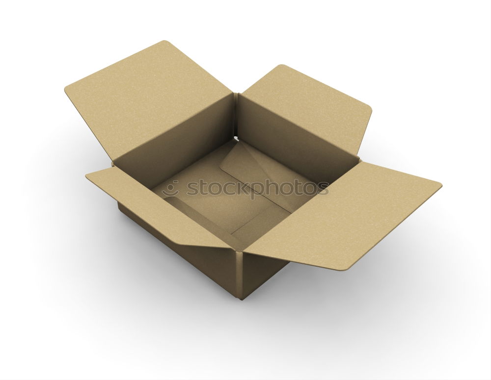 Similar – empty open box of brown cardboard