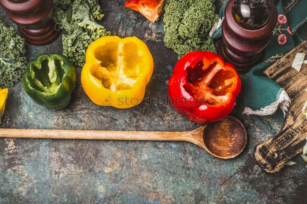 Similar – Empty black frying pan and vegetables