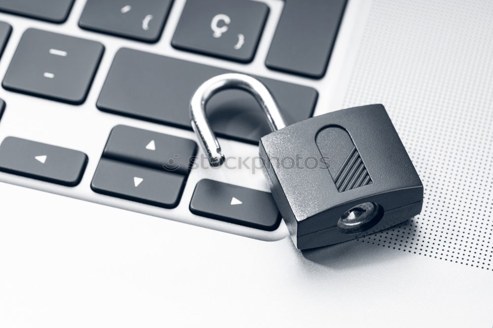 Similar – Image, Stock Photo Lock in front of notebook as symbol for privacy & antivirus protection
