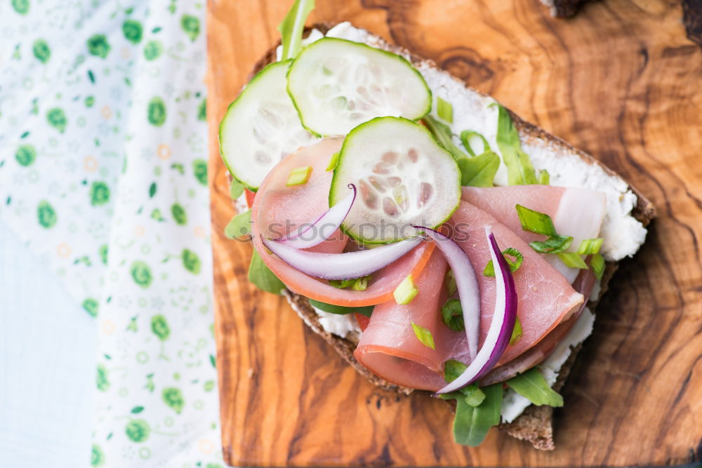 Image, Stock Photo Sandwiches on cutting board