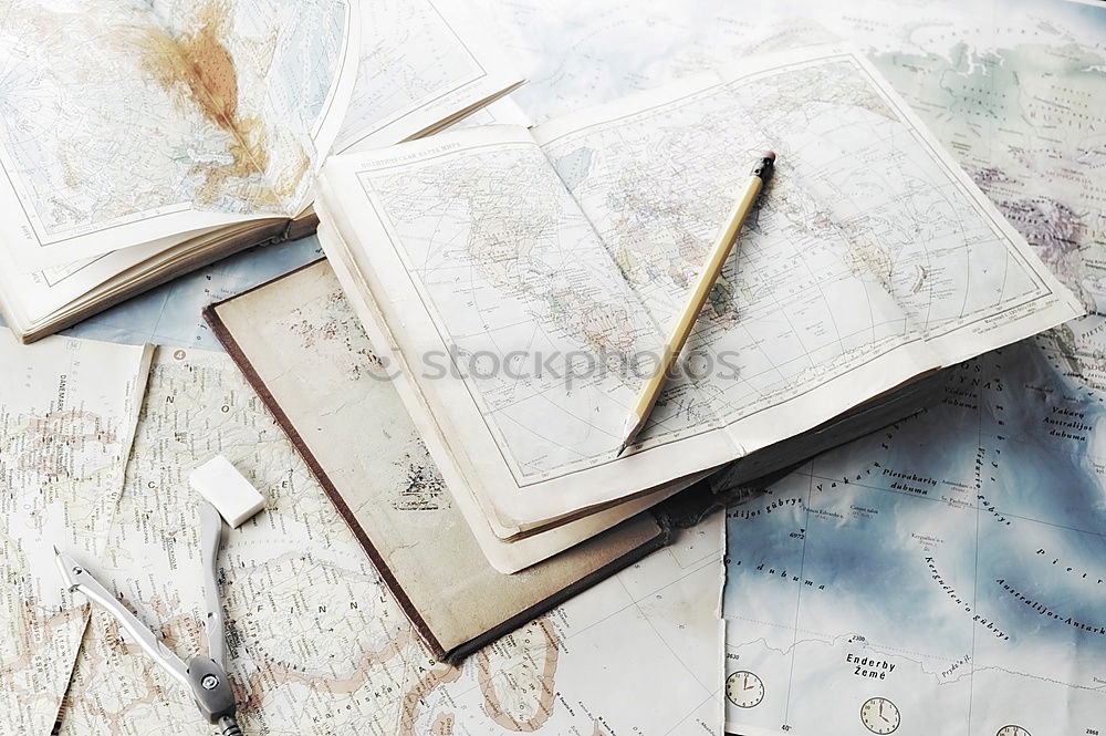 Similar – Image, Stock Photo Planning vacation with map