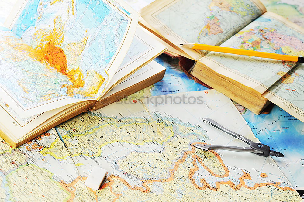 Similar – Image, Stock Photo Planning vacation with map