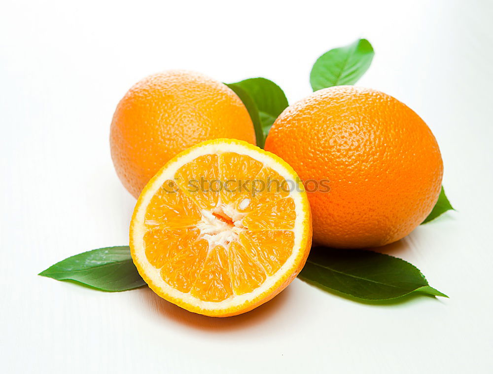 Similar – Image, Stock Photo Cut oranges with leaves in white bowl