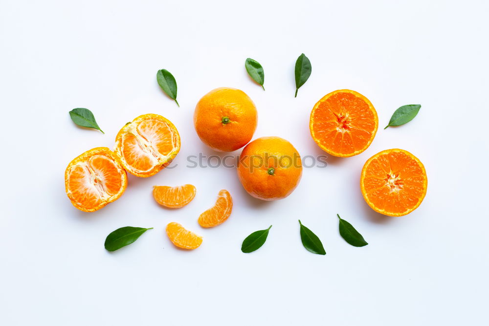 Similar – Image, Stock Photo Tangerines with green leaves in the blue bowl