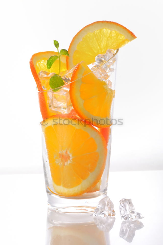 Image, Stock Photo Delicious soft drink with carrot, lemon and parsley on white table