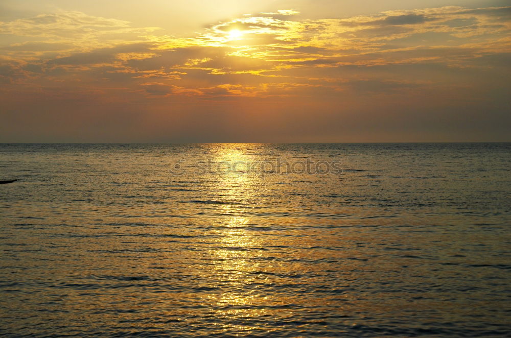 Similar – Image, Stock Photo setting sun on the sea in Lorient in France