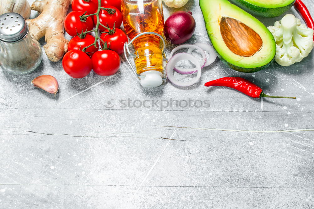 Similar – Image, Stock Photo Salad and dressing ingredients