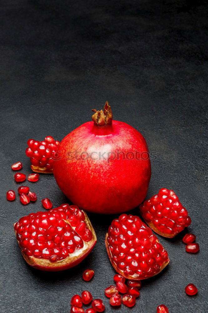 Similar – freshly picked red currants lie in a glass bowl on a red and white chequered tablecloth