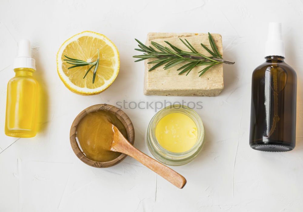 Similar – Vegan Matcha Latte in glass with coconut milk