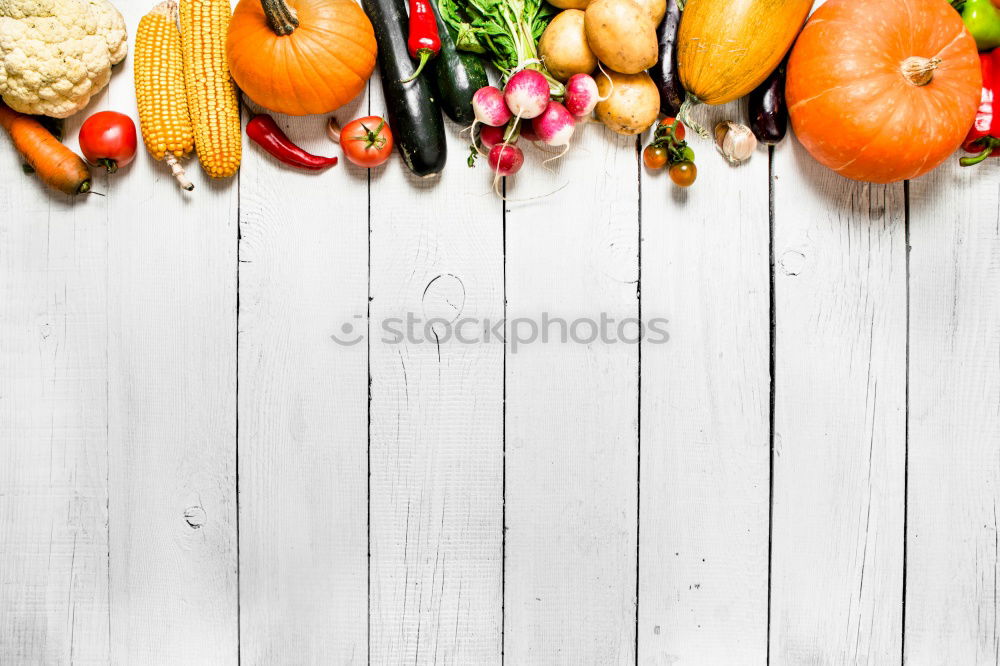 Similar – Image, Stock Photo Organic farm vegetables and ingredients for healthy cooking