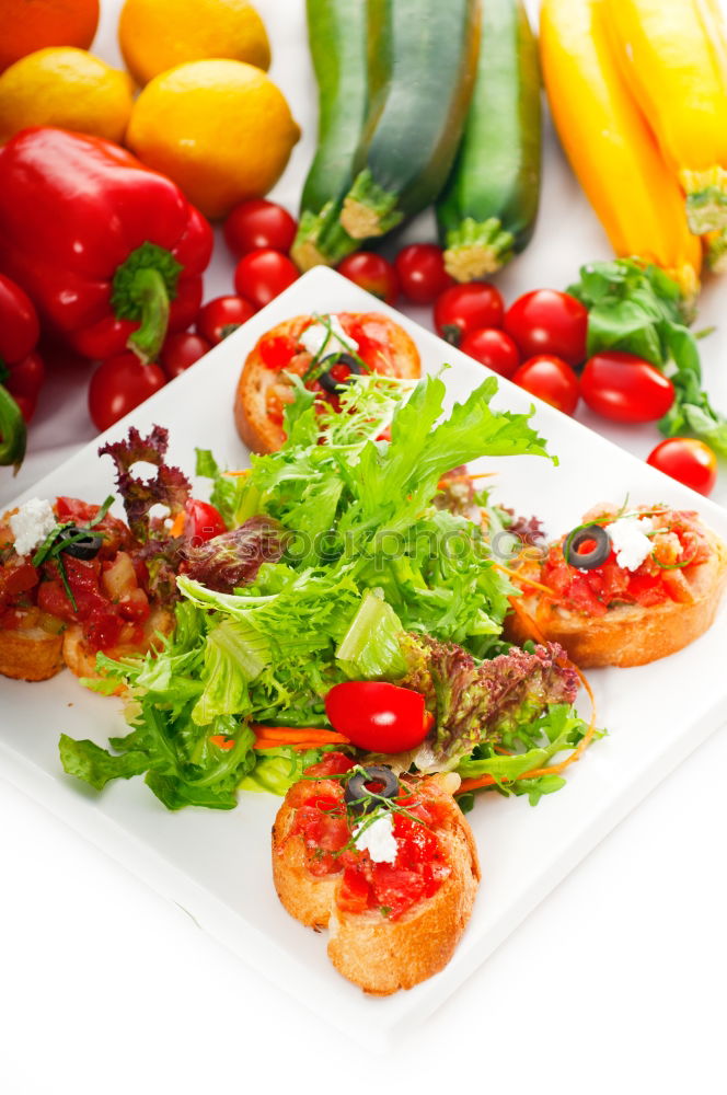 Similar – Image, Stock Photo Summer salad with tomatoes and feta cheese