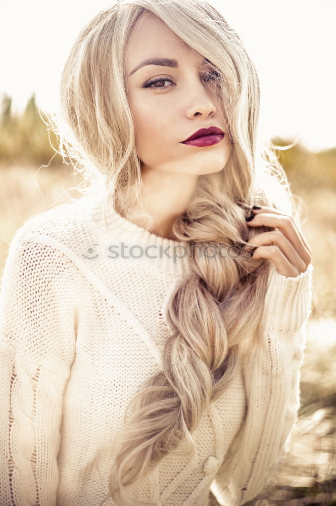 Similar – Image, Stock Photo Blonde woman in urban background