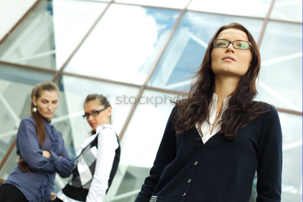 Similar – Image, Stock Photo Woman on escalator