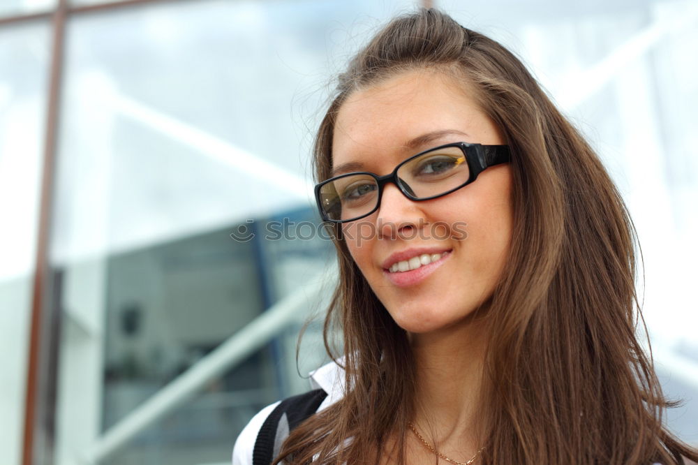 Image, Stock Photo portrait of a woman Joy