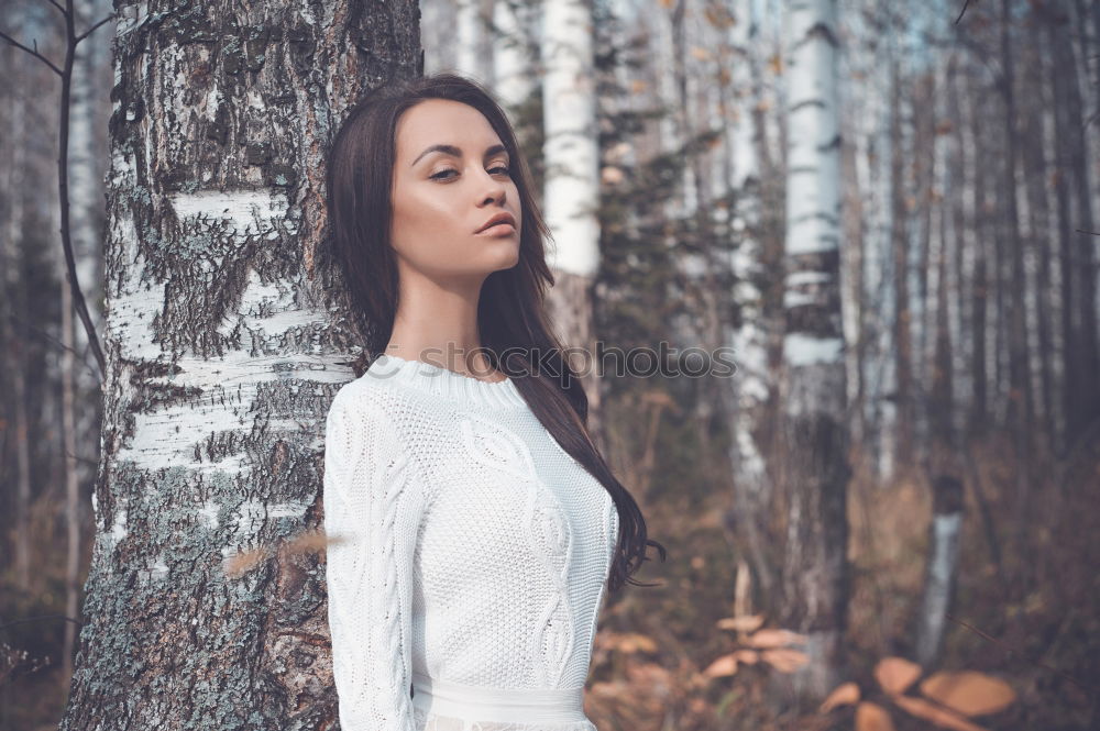 Similar – Image, Stock Photo Smiling woman at lake