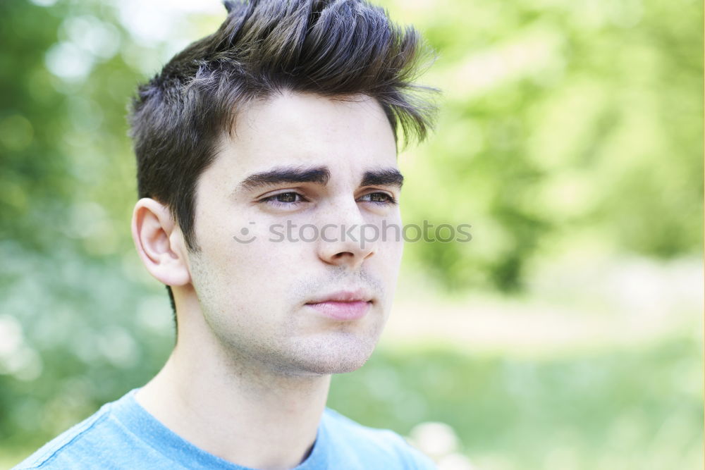 Similar – young man with modern hairstyle