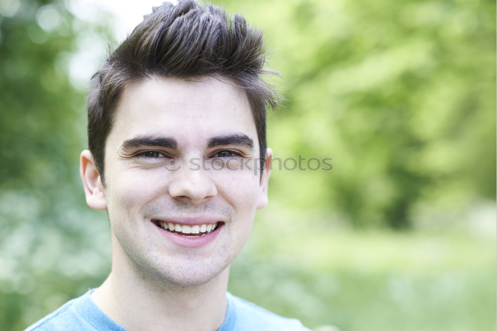 Similar – young man with modern hairstyle