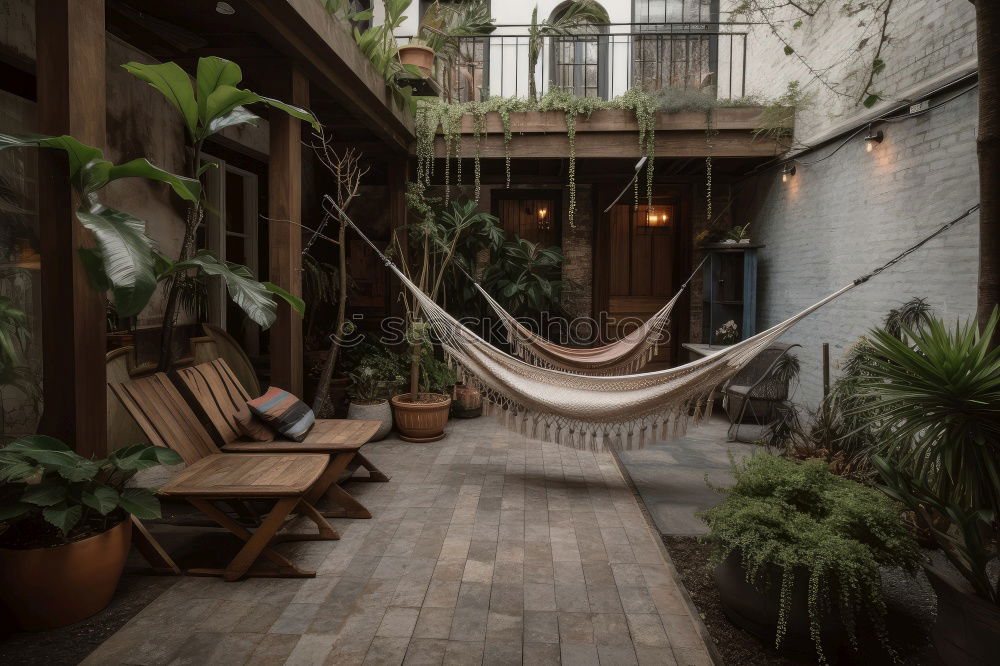 Similar – Balcony with green plants