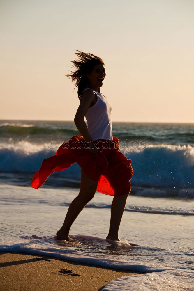 Similar – Image, Stock Photo Mixed Race female athlete resting after workout at the beach