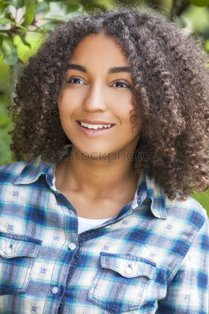 Similar – Image, Stock Photo cheerful black afro woman outdoors