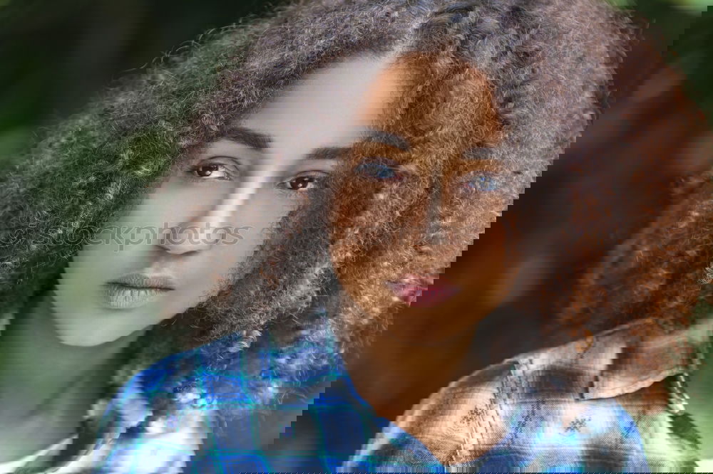 Similar – Image, Stock Photo Beautiful young African American woman with afro hairstyle