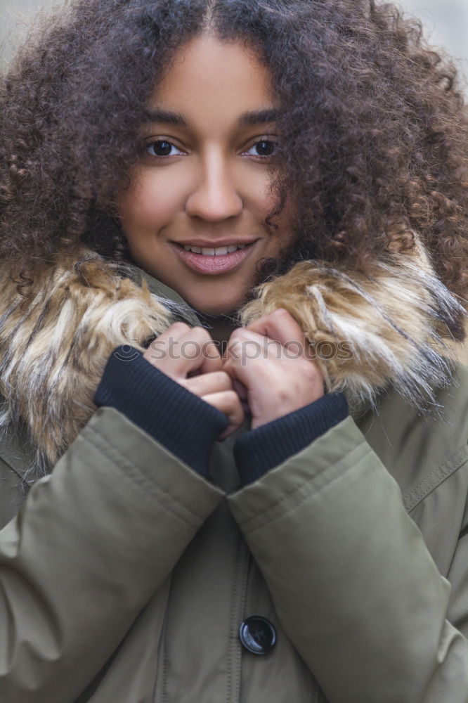 Image, Stock Photo Young woman listening to music