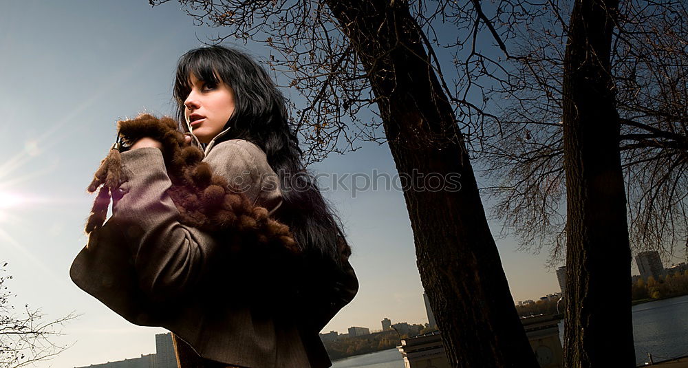 Similar – Image, Stock Photo thoughts Woman Winter Cold