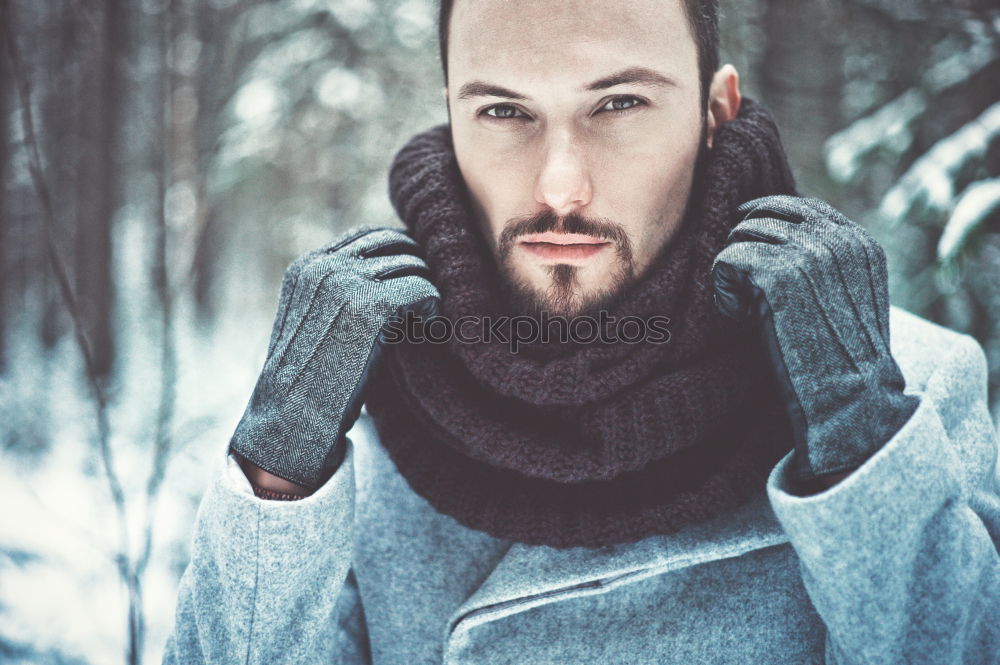 Similar – Image, Stock Photo beautiful young bearded men on winter walk