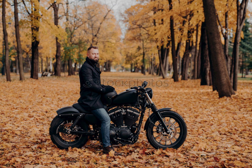 Similar – Woman with helmet riding custom motorbike