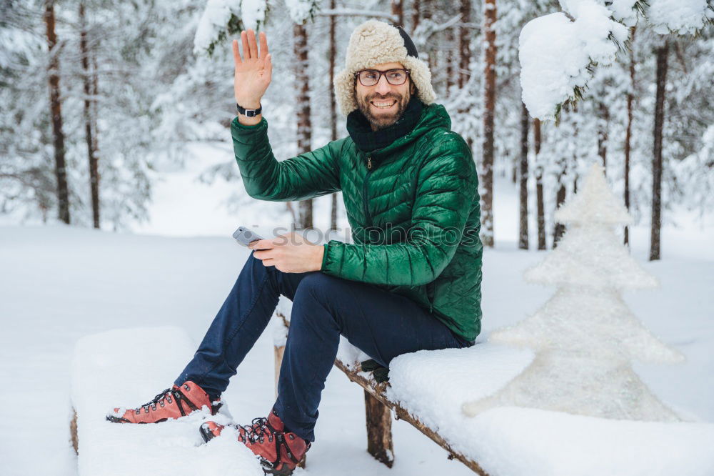 Similar – Image, Stock Photo beautiful young bearded men on winter walk