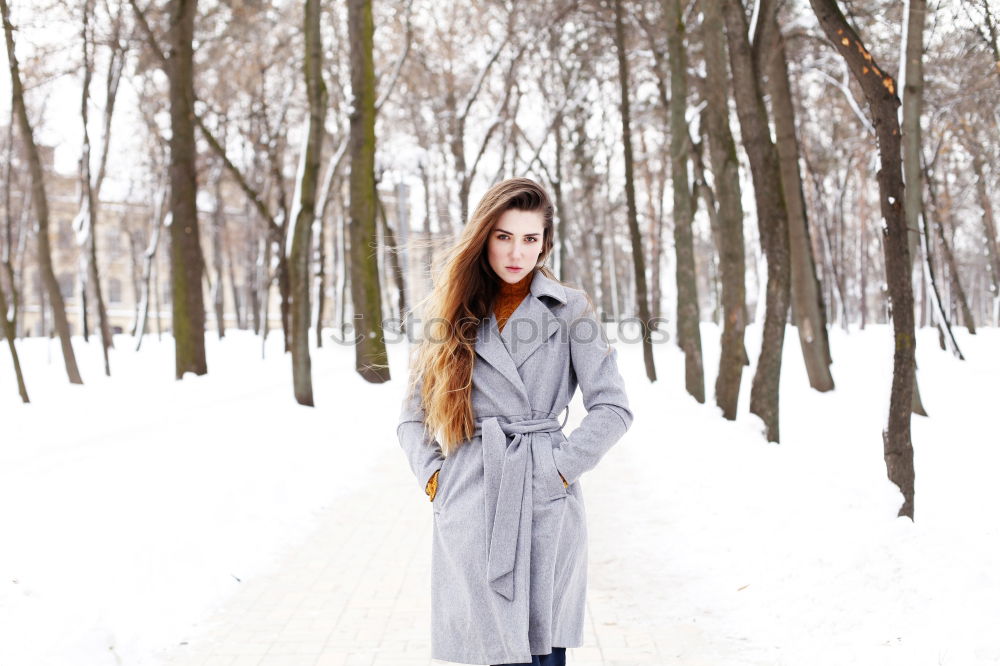 Similar – Image, Stock Photo portrait Young pretty woman in winter in the snow