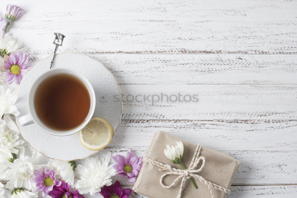 Similar – Cup of coffee and flowers