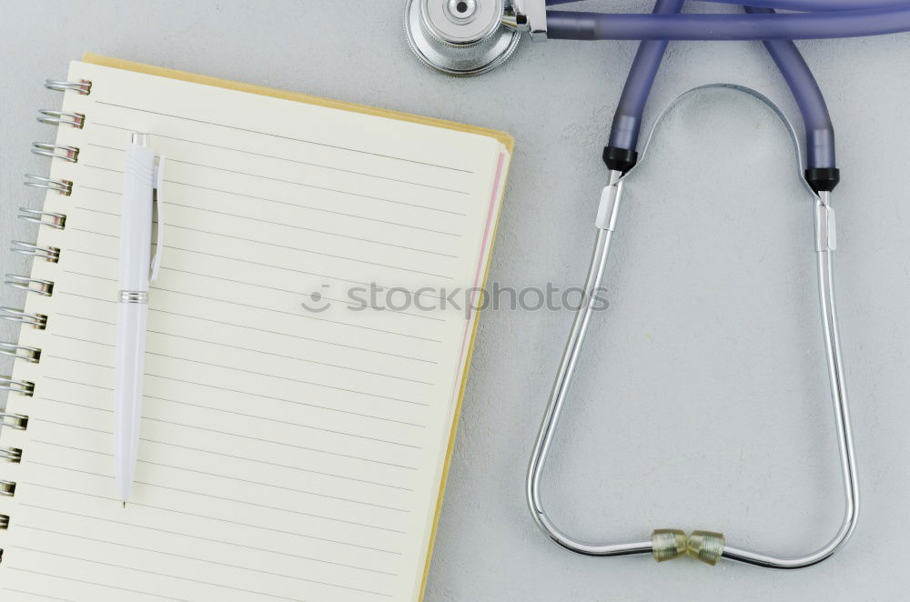 Similar – Image, Stock Photo red stethoscope and empty clipboard on green