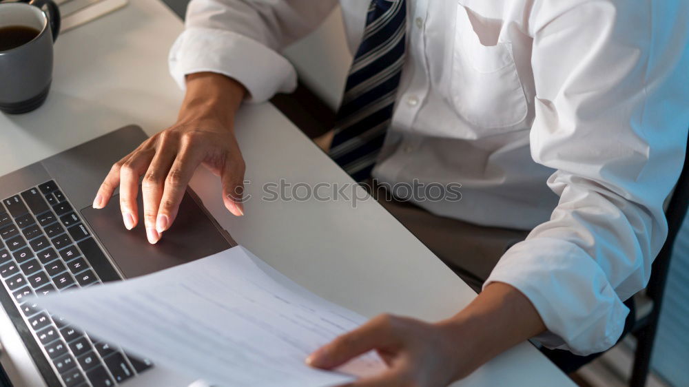 Similar – Image, Stock Photo Man is getting work done on notebook