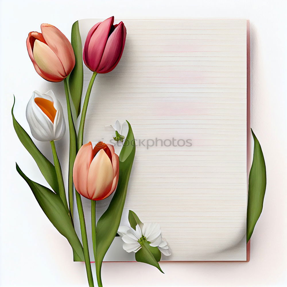 Similar – Pink flowers on white blank paper card