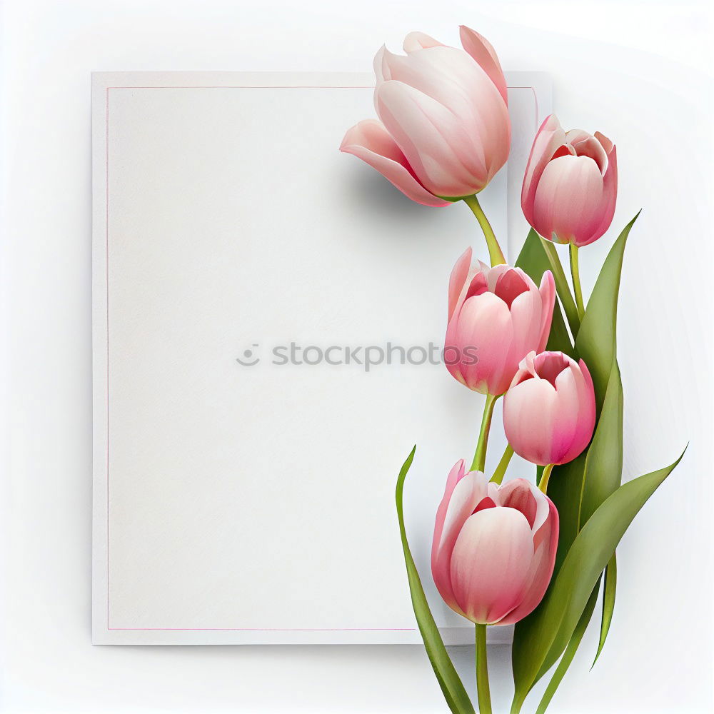 Similar – Pink flowers on white blank paper card