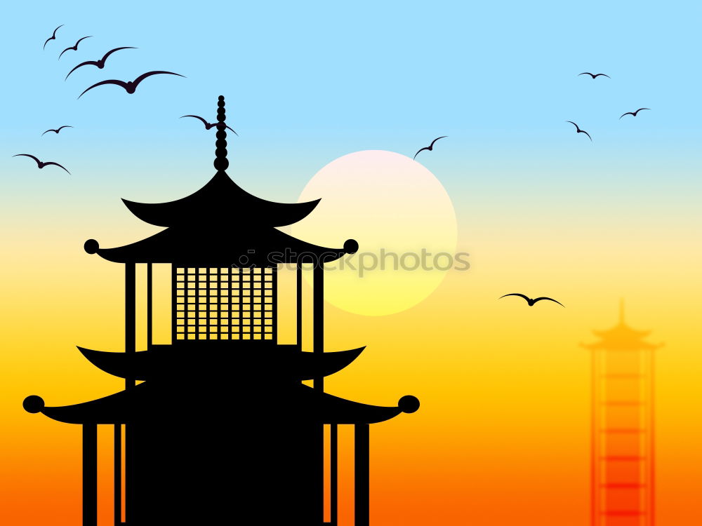 Image, Stock Photo High tower of asian temple