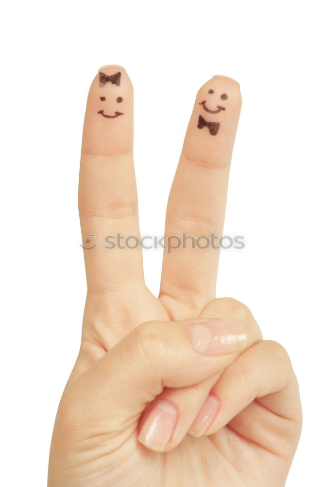 Similar – Image, Stock Photo Fingers forming a happy family