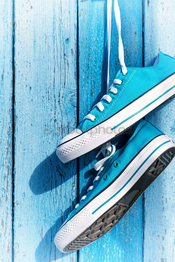 Similar – Image, Stock Photo male blue textile sneakers